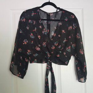 Forever 21 Sheer Floral Blouse